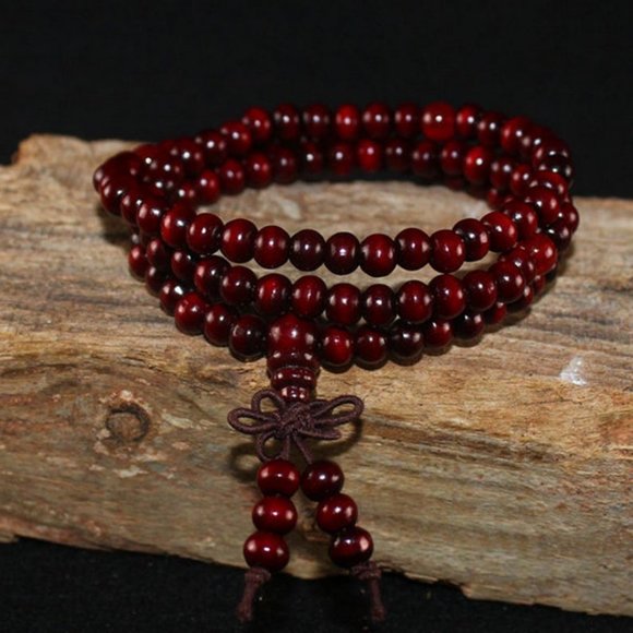 Red Sandalwood Tibetan Buddhist Mala Bra… - Picture 3 of 4